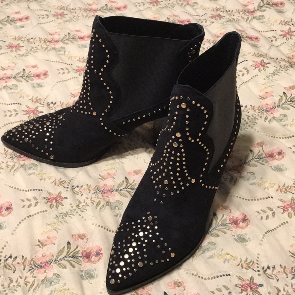 Suede Studded Booties